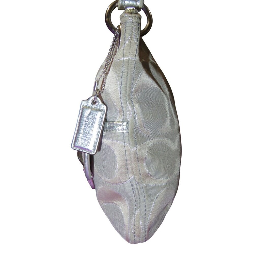 Coach 2012 Poppy Grey & Silver Metallic Signature Hippie Jacquard Bag Pushlock - Picture 3 of 14